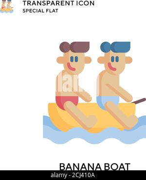 Vektorsymbol Bananenboot. Flache Illustration. Vektor EPS 10. Stock Vektor