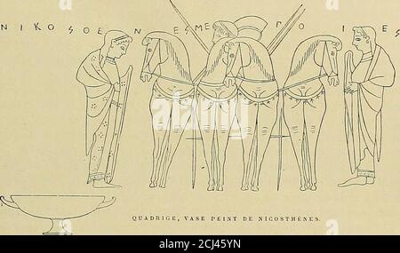 . Gazette des beaux-Arts . çais, en allemand et en Anglais (l livraison, planches I-VIII). 2. Les Musées dAthènes, [il. I. 3. Éphéméris archéologique, 1880, S. 116. COURRIER DE LART ANTIK. 241 recherches sur lart et larchéologie antiques, Mais une véritable bibliothèqueque les antiquaires de tous pays ne cesseront jamais de consulter. De 1829 à1885, les Annali ont eu 57 Bände, tous accompagnés de planches nom-breuses; on a publié autant de Volumes du Bulletino, 12 Bände in-Folio deMonumenti, deux Bände de Mémoires, deux de Nouvelles annales, cinq derépertoires alphabetiques, auxquels i Stockfoto