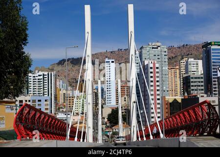 Bolivien La Paz - Doppelbrücke der Amerikas - Puente Mellizo de las Americas Stockfoto