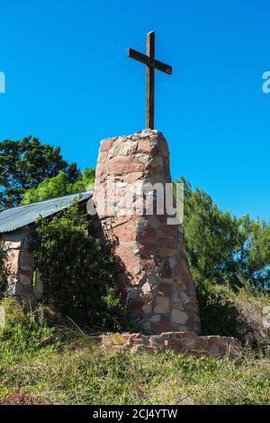 Denkmal der ersten walisischen Siedler in Puerto Madryn, Punta Cuevas Historical Park, Puerto Madryn, Patagonien, Argentinien, Südamerika Stockfoto