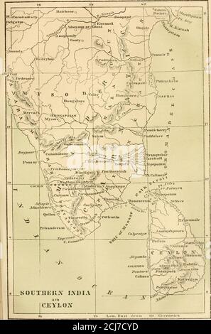 . Ein Zyklopädie der Missionen : mit einem umfassenden Überblick über missionarische Operationen in der ganzen Welt : mit geographischen Beschreibungen und Berichte über die soziale, moralische und religiöse Zustand der Menschen . -. Als Ergebnis ihrer Beobachtungen über das Land selbst sagen die Missionäre: Südindien hat keine weiten Ebenen, wie die Deltas des Ganges, des Jumna und des Burrampootur, noch ist seine Küste sumpfig, wie die von Cuttack, Bengalen und Arracau. Vom Meer aus zu sehen, ist es bergig bis zum Strand. Butaentlang der östlichen Küste für mehr als 500 Meilen fr Stockfoto
