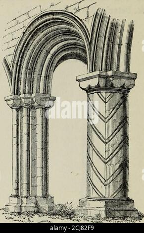 . Eine Einführung in das Studium der gotischen Architektur. Ower, London (26), und das Querschiff F 66 NORMAN ARCBES. Von Winchester (27); manchmal geformt, mit schlichtvollen Formteilen. In der späteren Periode werden sie mehr als im frühen Teil des Stils (42) geformt: Der Echancel - Bogen espe-cially ist sehr muchenreiched; und die esternseite, facingthe spectator when looking towards thealtare, ist allgemein viel orna-mentiert als dieöstliche Seite. Thechancel-Bogen bei Iffley ist eines der therichest und bestexamples : whertherthere is a centraltower, as in that instance, both the 42,Lij^^igfarnePriorat,Diirliam Stockfoto