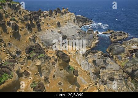 Taiwan Keelung Stadt Heping Island Küste Stockfoto