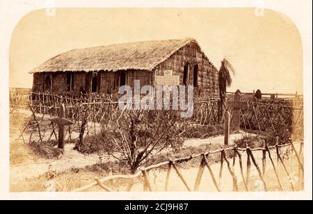 Eine maori-Kirche in Rangiri, Neuseeland, 1863. Foto von Daniel Manders Beere. Stockfoto