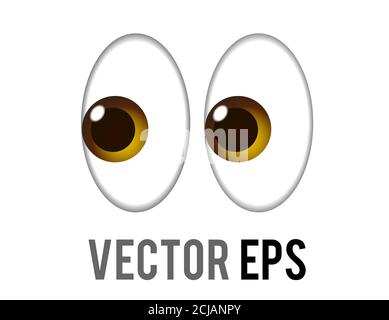 Das isolierte Vektor-Paar aus pervy oder shifty Augen-Symbol, leicht nach links schauen Stock Vektor