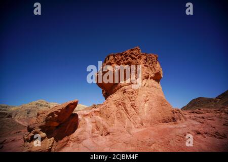 Der Pilzfelsen im Timna-Tal. Natürliche Felsformationen, Timna Natur-und historischen Park, Israel, das Timna-Tal liegt im Südwesten VON A Stockfoto