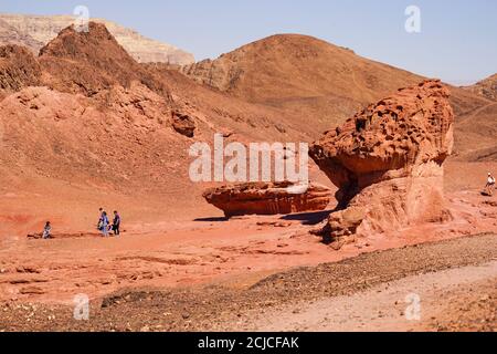 Der Pilzfelsen im Timna-Tal. Natürliche Felsformationen, Timna Natur-und historischen Park, Israel, das Timna-Tal liegt im Südwesten VON A Stockfoto