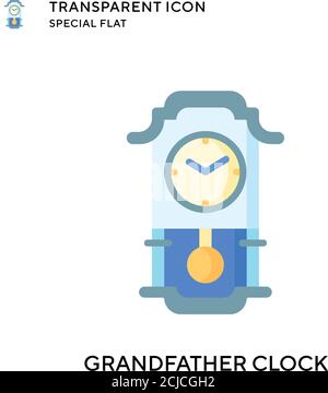 Großvater Uhr Vektor-Symbol. Flache Illustration. Vektor EPS 10. Stock Vektor