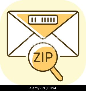 Postleitzahl, gelbes RGB-Farbsymbol Stock Vektor