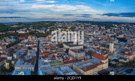Luftaufnahme der Altstadt von Lviv, Ukraine Stockfoto