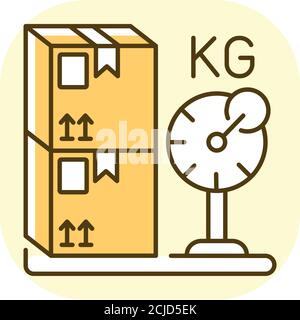 Gelbes RGB-Farbsymbol für Frachtgewicht Stock Vektor