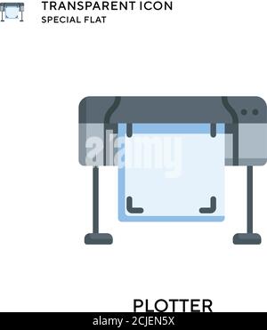 Plotter-Vektorsymbol. Flache Illustration. Vektor EPS 10. Stock Vektor