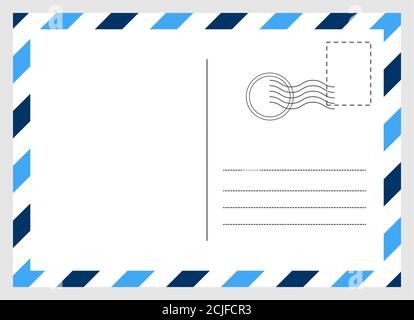 Postkarte, Reise leere Karte isoliert auf Hintergrund. Modernes Grafikdesign Stock Vektor