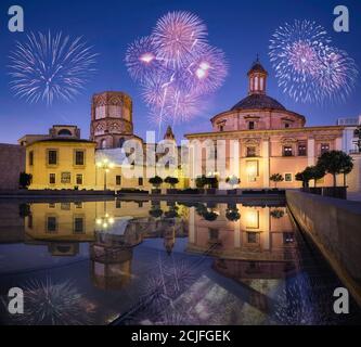 Plaza de L'Almoina in Valencia (Spanien) Stockfoto