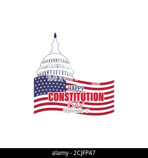 Vektor-Illustration des Vereinigten Staaten Konstitutionstag. September 17. Isolierte Vektor für Grußkarten, Plakate, Banner. Stock Vektor