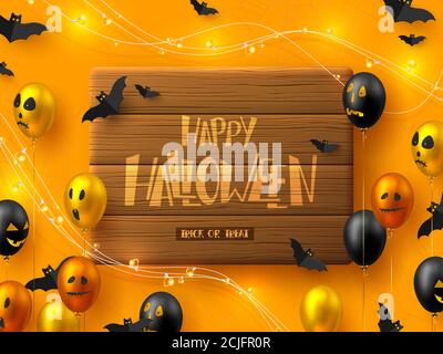 Happy Halloween horizontales Banner. Stock Vektor