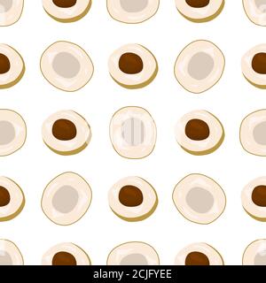 Illustration zum Thema große farbige nahtlose Longan, helle Frucht Muster für Dichtung. Fruchtmuster bestehend aus schönen nahtlosen Wiederholung Longan. Einfach Stock Vektor