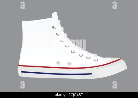 Weiße Leinwandschuhe. vektor-Illustration Stock Vektor