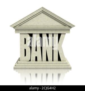 bank 3d-Symbol auf weißem Hintergrund Stockfoto