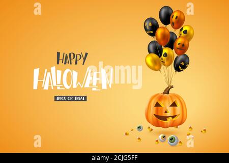 Happy Halloween horizontales Banner. Stock Vektor