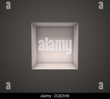 Leere Ausstellung Regal 3d-Rendering Stockfoto