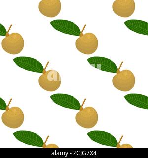 Illustration zum Thema große farbige nahtlose Longan, helle Frucht Muster für Dichtung. Fruchtmuster bestehend aus schönen nahtlosen Wiederholung Longan. Einfach Stock Vektor