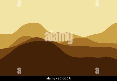 Berge im Dunst bei Sonnenuntergang - Vektor-Illustration Stock Vektor