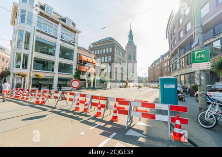 Den Haag, Niederlande. September 2020. DEN HAAG, 15-09-2020, Vorbereitung vor einem ungewöhnlichen Prinsjesdag 2020 im Zentrum von Den Haag. Normalerweise wird die Troonrede von König Willem Alexander im Ridderzaal vorgelesen, aber dieses Jahr findet die Veranstaltung in der Grote Kerk statt. Kredit: Pro Shots/Alamy Live Nachrichten Stockfoto