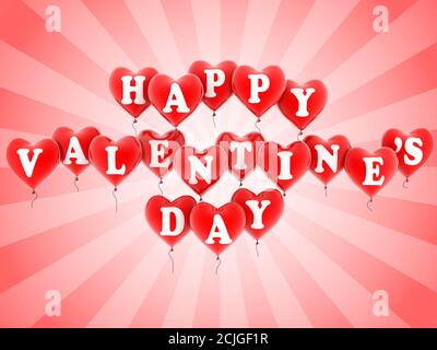 Alles Liebe zum valentinstag Ballons 3d-Illustration Stockfoto