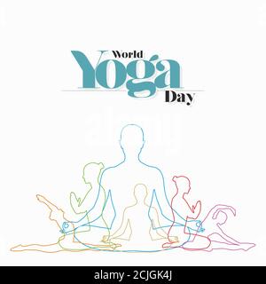 Wold Yoga Day Template Happy Yoga Day Stockfoto