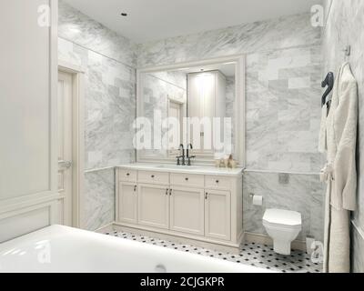 Badezimmer im Art déco-Stil, 3d-Bilder Stockfoto