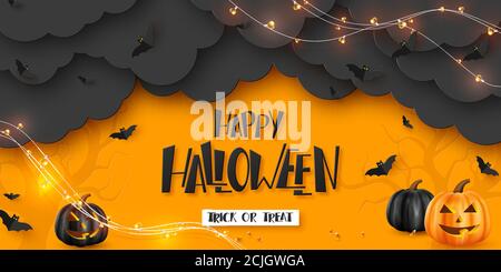 Happy Halloween horizontales Banner. Stock Vektor