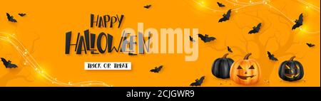 Happy Halloween horizontales Banner. Stock Vektor