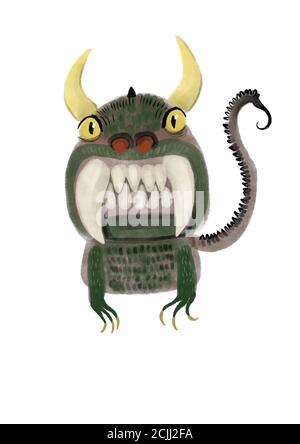 DIE HODAG Illustration eines KryptID-Monsters Stockfoto