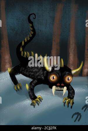 DIE HODAG Illustration eines KryptID-Monsters Stockfoto