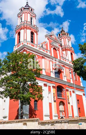 Šv. Apaštalų Pilypo ir Jokūbo bažnyčia, Kirche des hl.Apostoles Philipp und Jakob, Vilnius, Litauen Stockfoto