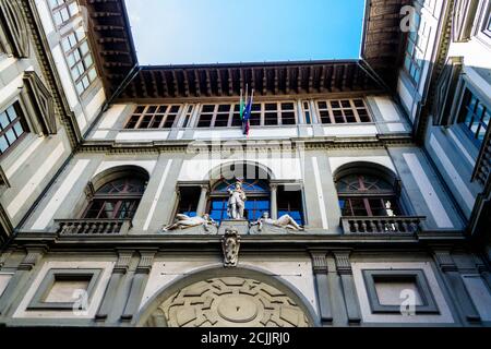 Der Innenhof der Uffizien Stockfoto