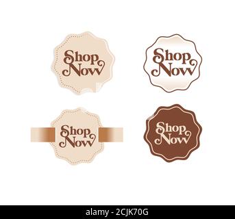 Ein Satz VON EINEM klassischen Shop Now Banner Sale Vorlage vektorformat Stock Vektor