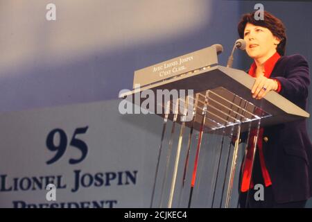 Lionel Jospin (PS) kämpft für die französischen Präsidentschaftswahlen, Lyon, Frankreich, 1995 Stockfoto