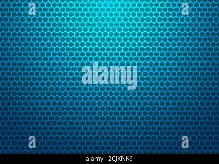 Abstraktes blaues Sechseck mit Punktmuster-Technologie Hintergrund. Waben nahtlose Metall Textur Stahl Hintergrund. Vektorgrafik Stock Vektor
