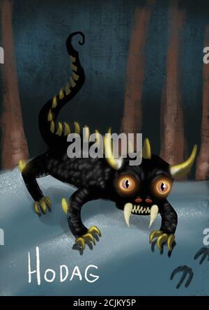 DIE HODAG Illustration eines KryptID-Monsters Stockfoto