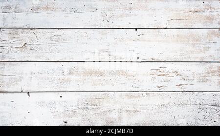 Nahaufnahme von alten Holzzaunplanken, Blick in den hohen Winkel. Stockfoto