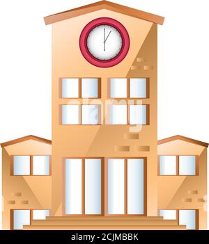 Schulgebäude auf weißem Hintergrund Vector Illustration Design Stock Vektor