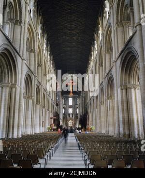 Innenraum der Peterborough Cathedral, Cambridgeshire, England, Großbritannien Stockfoto