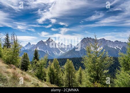 Atemberaubende Berglandschaft in den Sextener Dolomiten, Südtirol, Italien Stockfoto