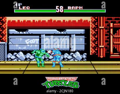 Teenage Mutant Hero Turtles Tournament Fighters - Nintendo Entertainment System - NES Videogame - nur zur redaktionellen Verwendung Stockfoto