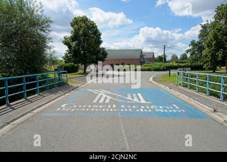 Rumegies Frankreich - 2. August 2020 - Frankreich Belgische Grenze Überfahrt in der Nähe von Rumegies Stockfoto