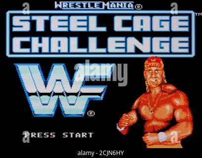 WWF Wrestlemania Steel Cage Challenge - Nintendo Entertainment System - NES Videogame – nur für redaktionelle Zwecke Stockfoto