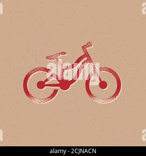 Mountainbike-Ikone im Halbton-Stil. Grunge Hintergrund Vektor Illustration. Stock Vektor