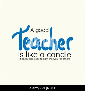 Happy Teacher's Day Vektor-Illustration. Handbemalter Schriftzug Phrase. Inspirierendes Zitat Stock Vektor